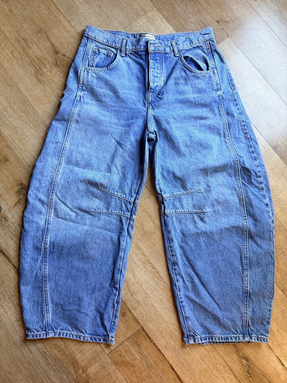 Free People Good Luck Mid Rise Barrel Jean
